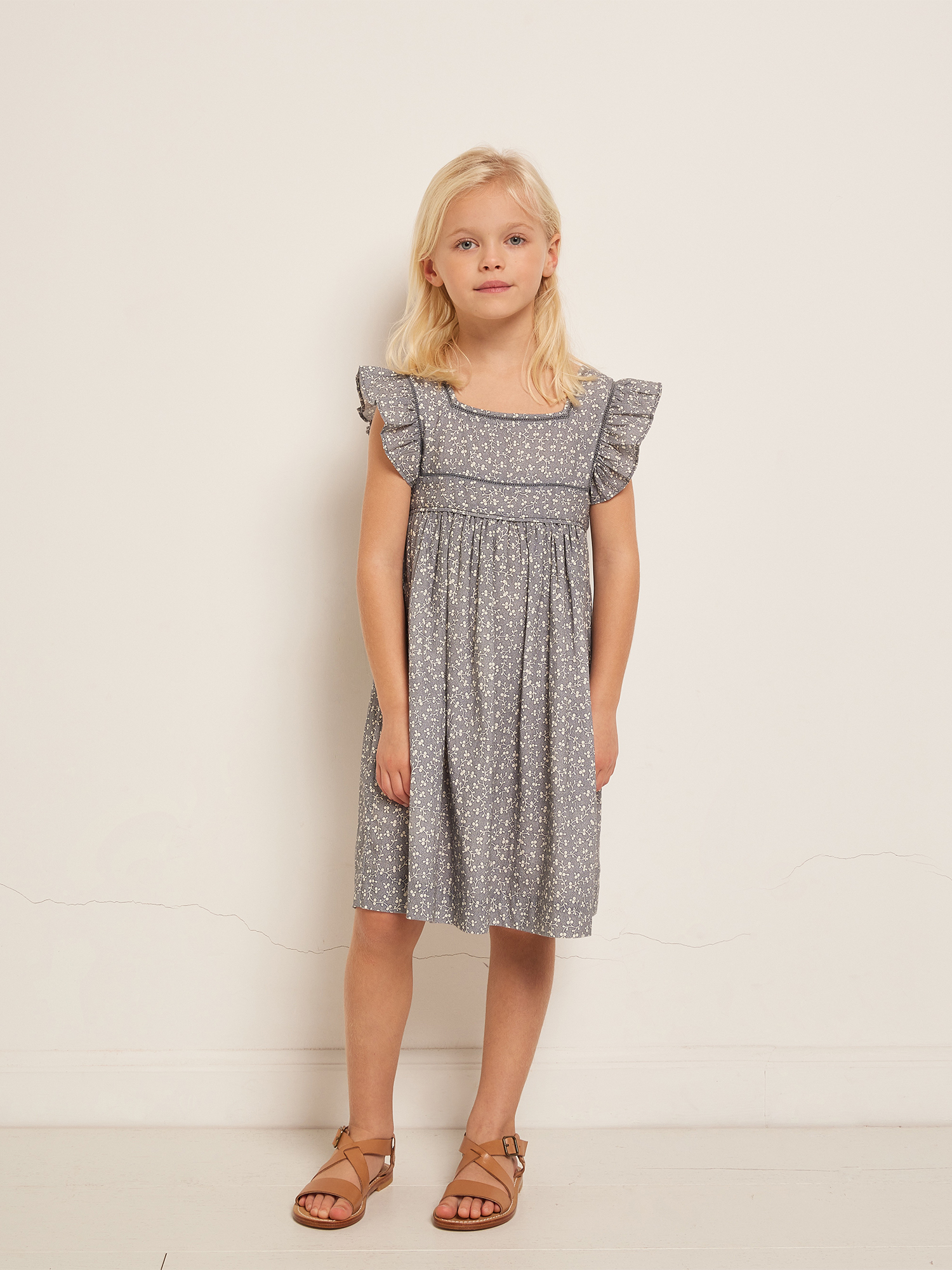 Cassiopee dress blue gray - Dress - Bonpoint