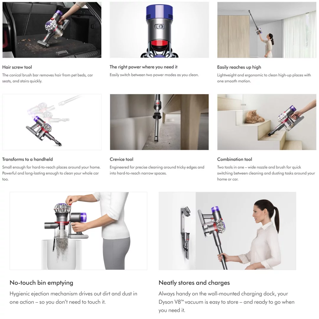 Cordless Stick Vacuum V8 Absolute + Vacuum Cleaners Dyson Brandy