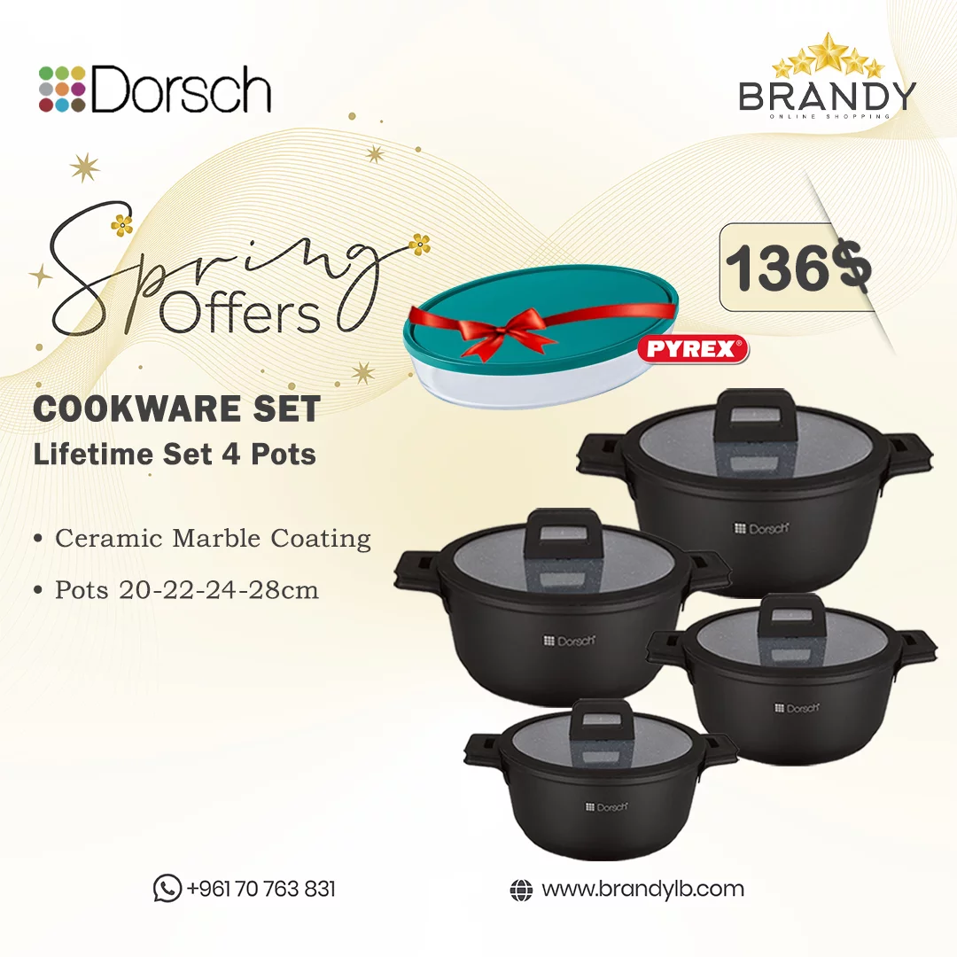 Lifetime Granite Set 4 Pots + Pyrex Roaster Cookware Sets Dorsch Brandy Lebanon