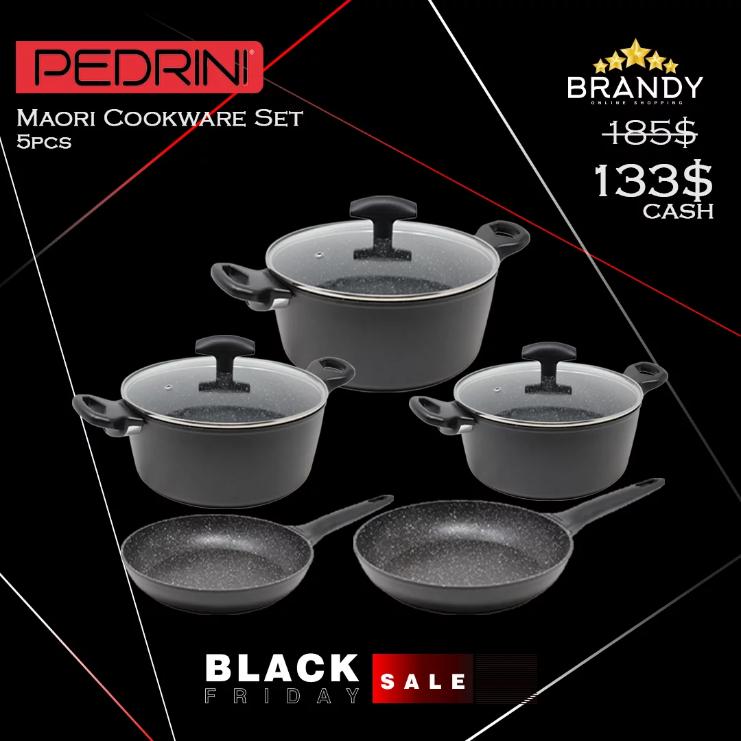 Maori Cookware Set 5pcs Pots Pedrini Brandy Lebanon