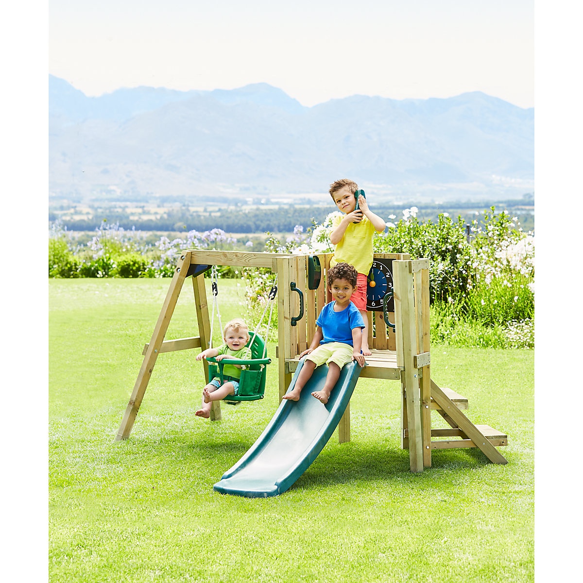 Tp forest toddler wooden swing set hot sale & slide