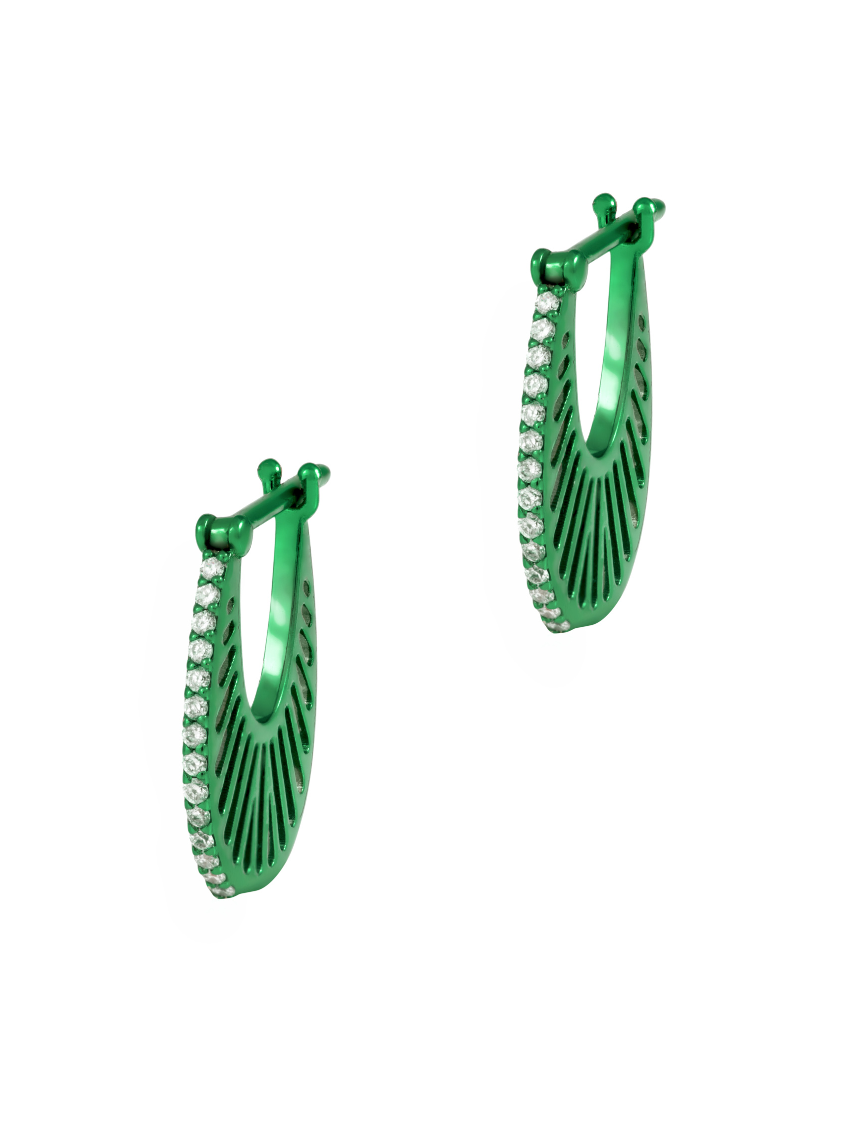 Turquoise Bamboo Hoops - Size 2 - Earrings - Latelier Nawbar