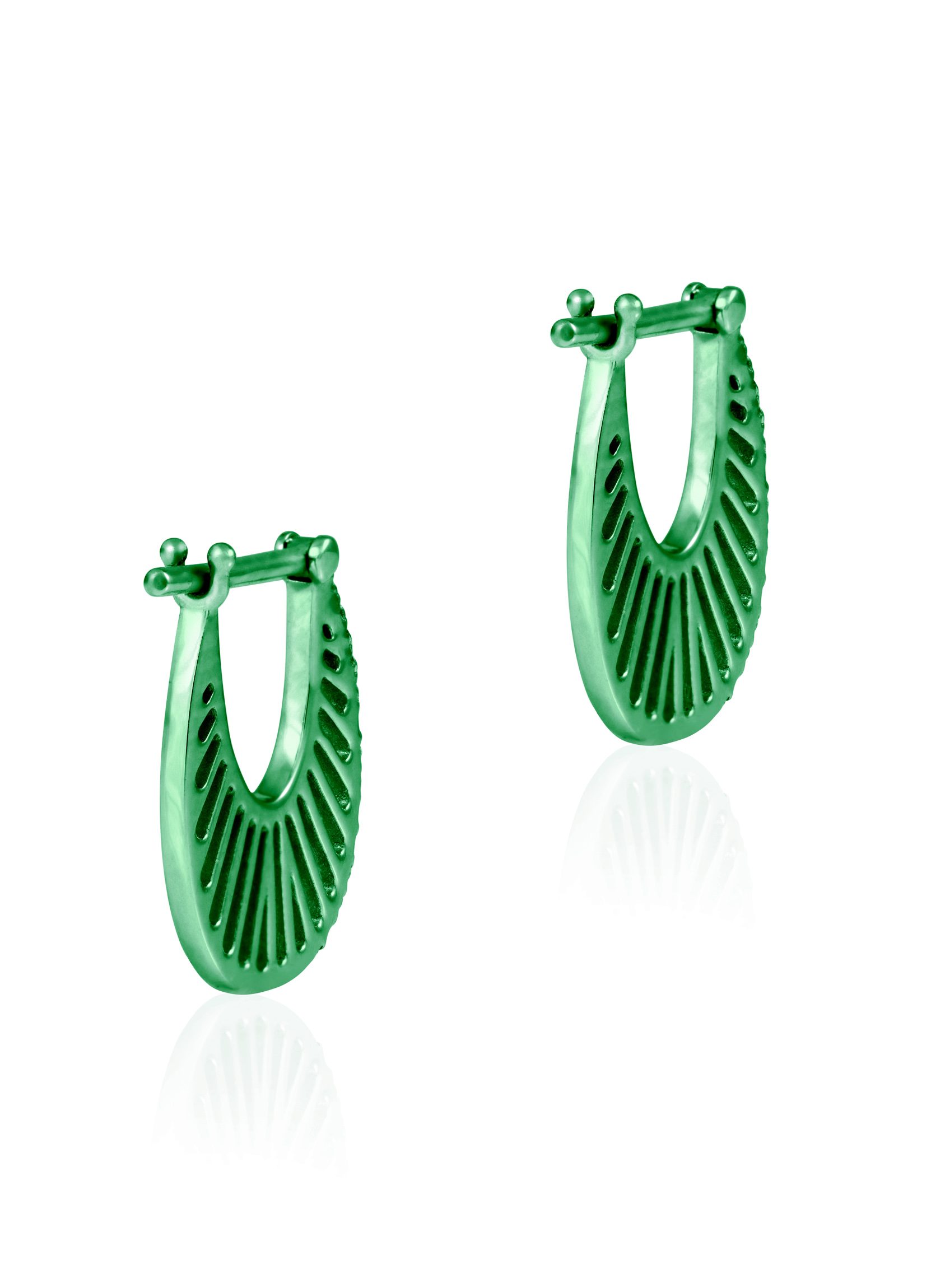 Turquoise Bamboo Hoops - Size 2 - Earrings - Latelier Nawbar