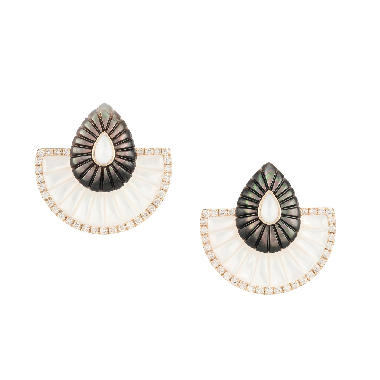 L'Atelier Nawbar Yellow Gold, Diamond and Mother-of-Pearl Bond Street Earrings - Gold - One Size