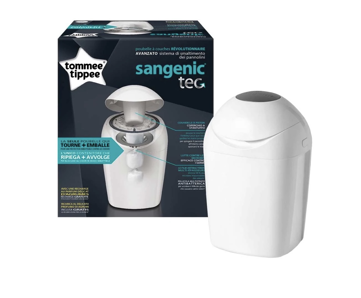 Dunnes Stores  White Tommee Tippee Click And Twist Nappy Disposal System