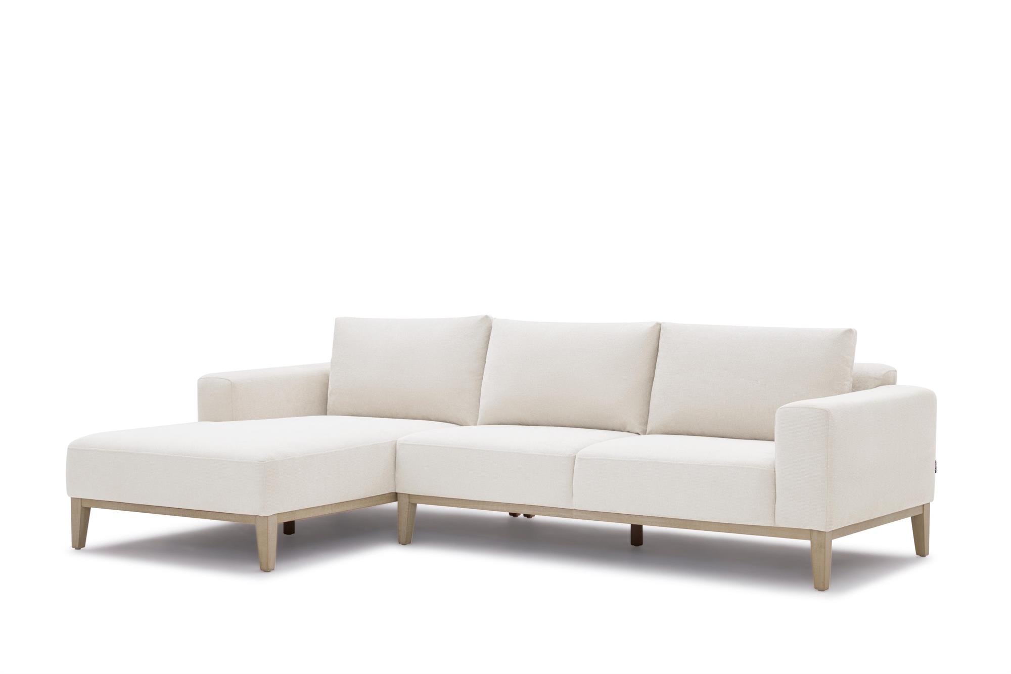 Moana 2 Seater Right Corner Sofa Chase Lounge Light Beige