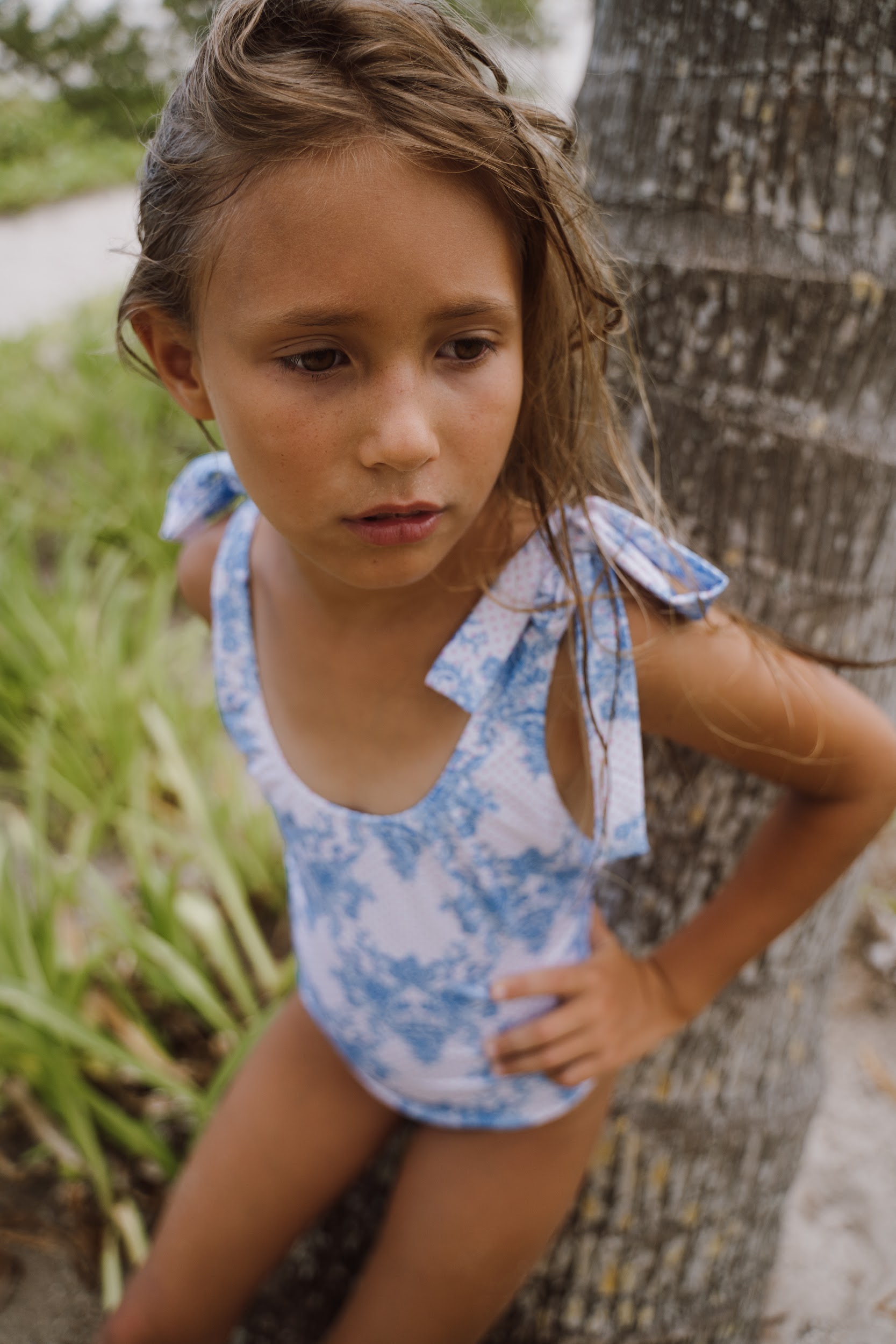 Isabelle One Piece Blue Roses - Swimwear | Piccoli Principi - My Trendy