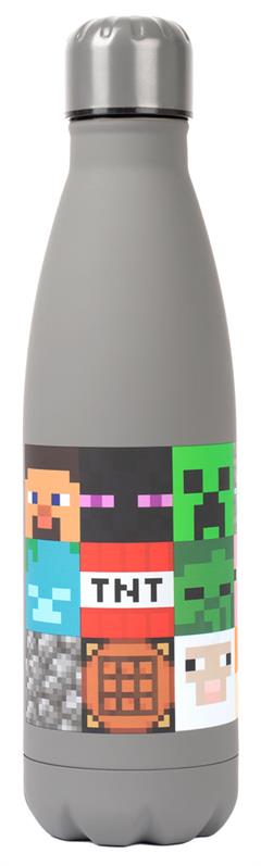 Minecraft Stainless Steel Water Bottle 550 ml - Black – Fringoo