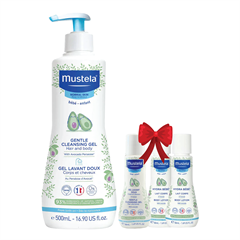 Mustela Gentle Cleansing Gel 500 ML + Gifts: Hydra Bebe Body Lotion 50 ...