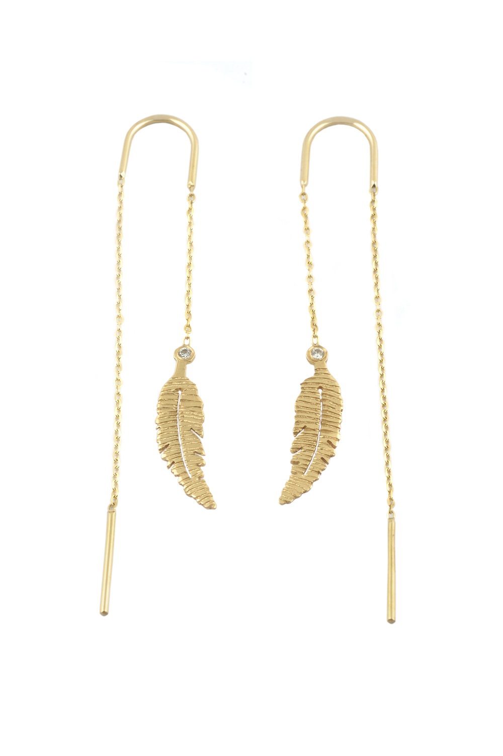 Feather on sale threader earrings