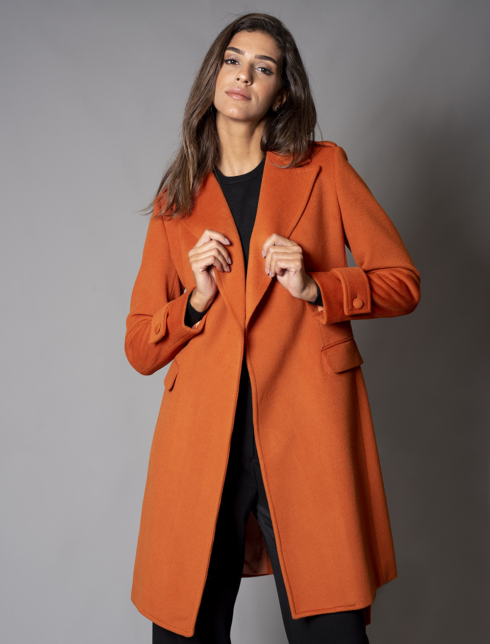 Dark orange outlet coat