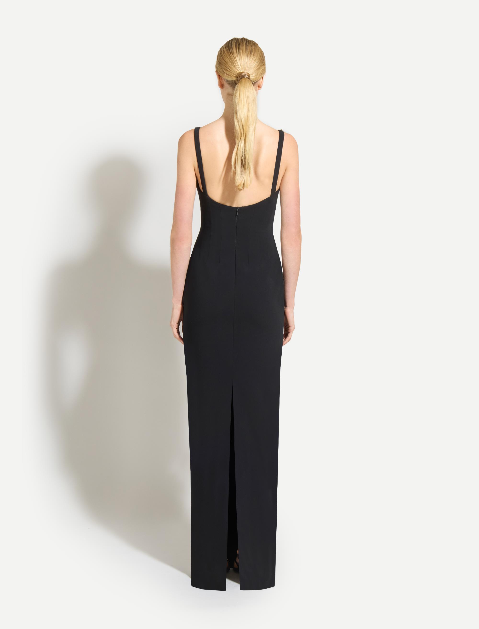 【MUDIDI】Round neck detail dress 006 Aelia Ruched Hardware Detail Cut-Out Midaxi Dress in Olive