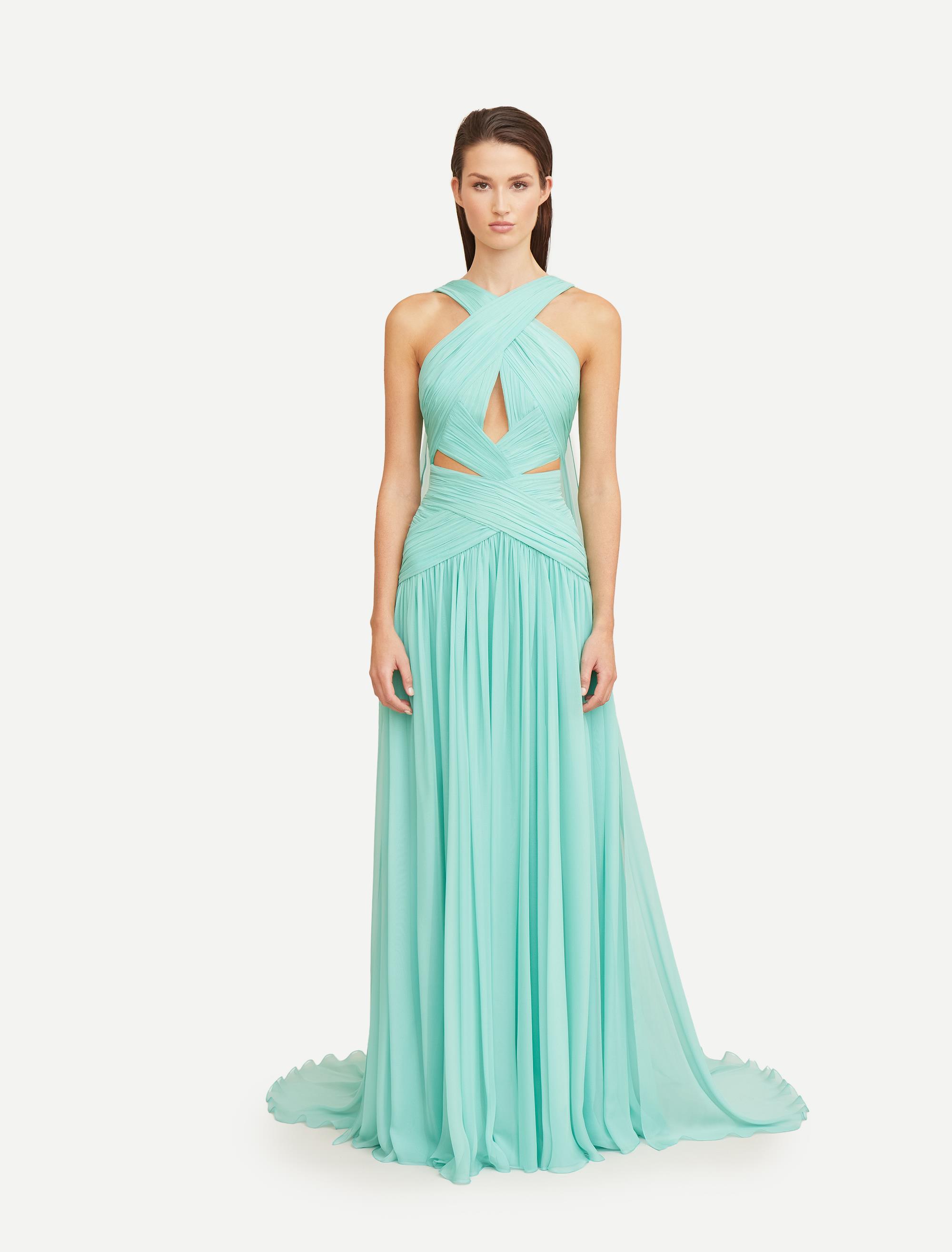 Chiffon Cut-Out Long Dress - Dresses - Zuhair Murad