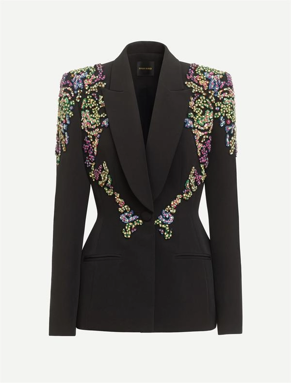 極美品 Zuhair Murad ズハイルムラド ビーズ刺繍ジャケット48黒金 Zuhair Murad - Zuhair Murad